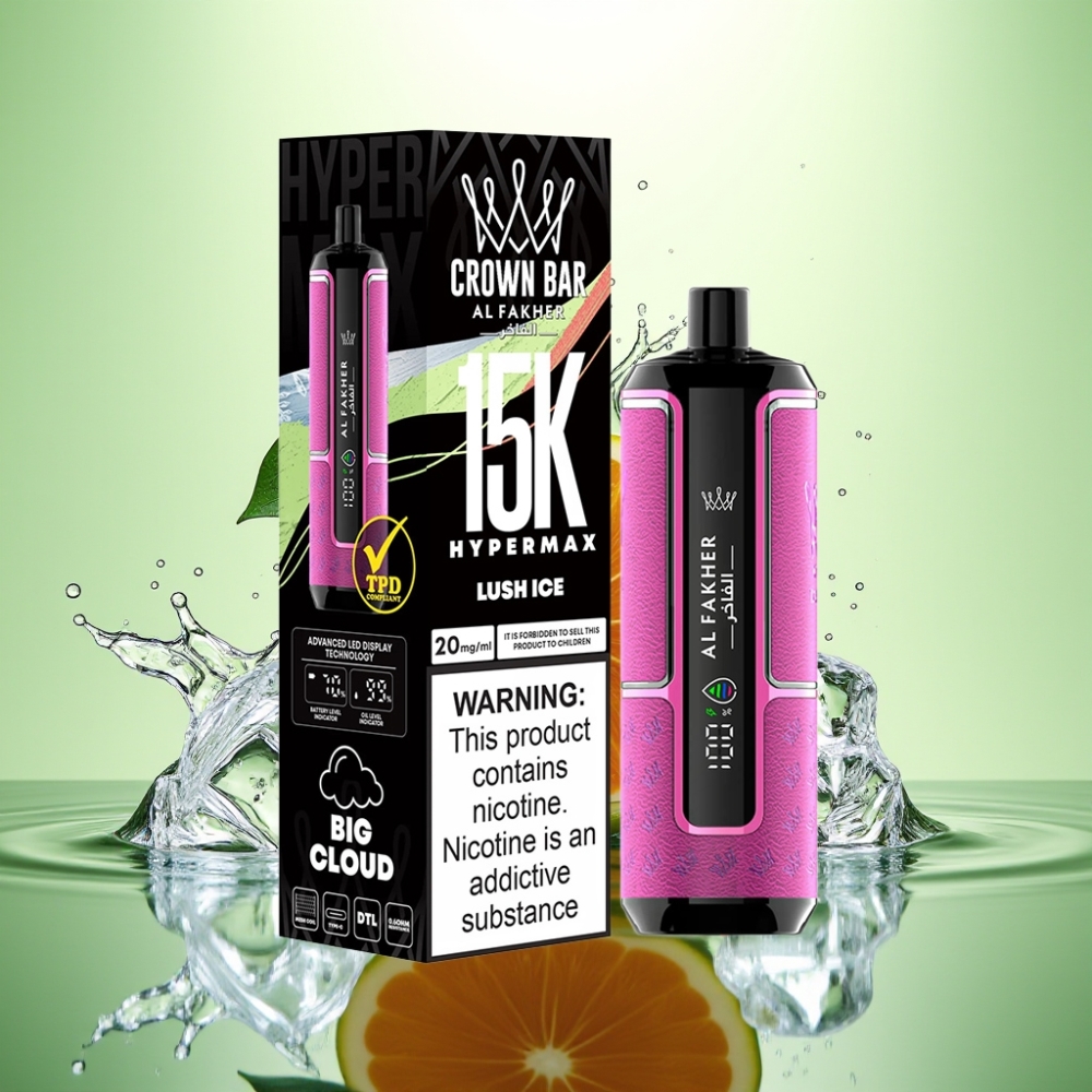 Al Fakher Crown Bar 15K Hypermax Şişe Buz 22ml 600mAh Type-C DTL 6mg/ml