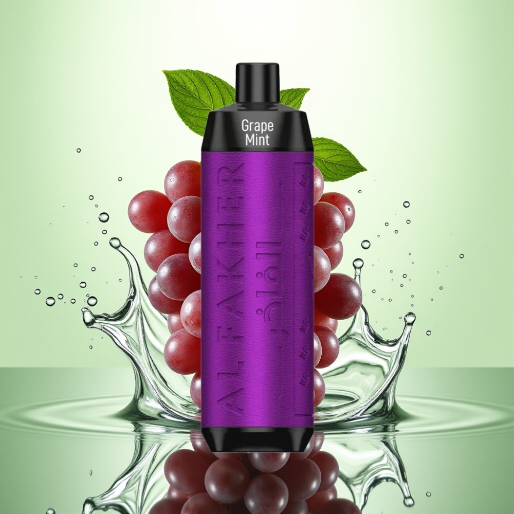 Al Fakher Crown Bar 8000 Crystal 600mAh 18ml USB-C Çekmeyle Açılır Üzüm Naneli Disposable Vape