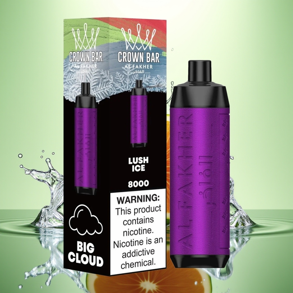Al Fakher Crown Bar 8000 Puf Crystal Disposable Vape Buzlu Lush 600mAh 18ml 5mg