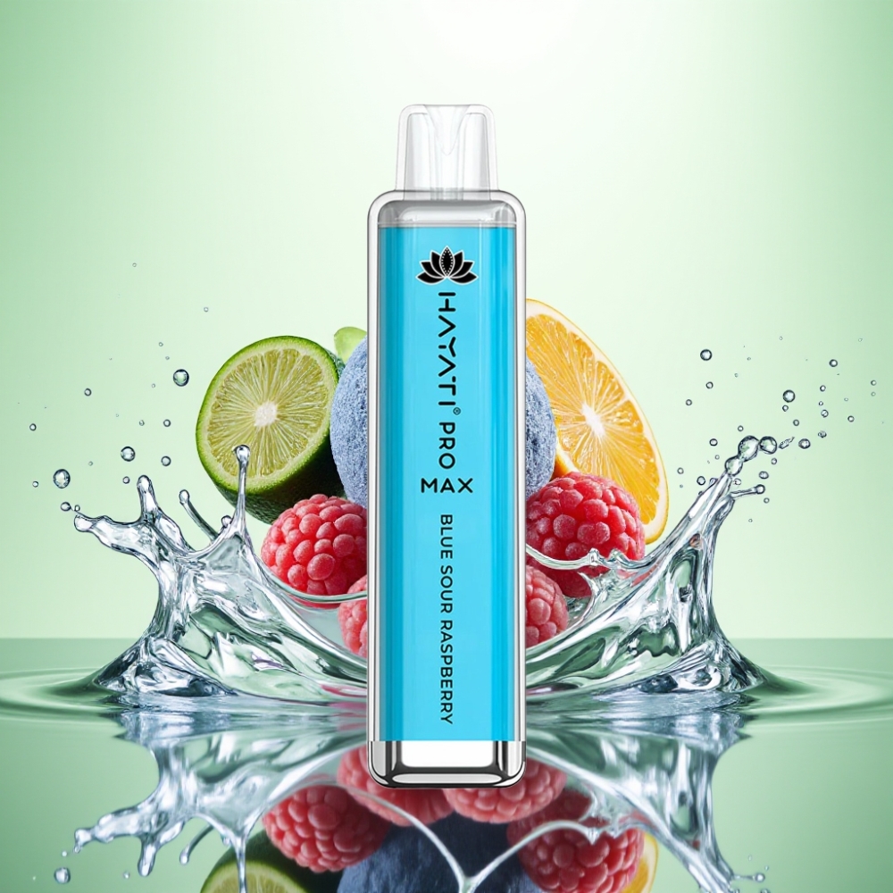 Hayati Pro Max 4000 Puff Şarj Edilebilir Disposable Vape Mavi Ekşi Ahududu 2ml/10ml 2%/5% Nikotin
