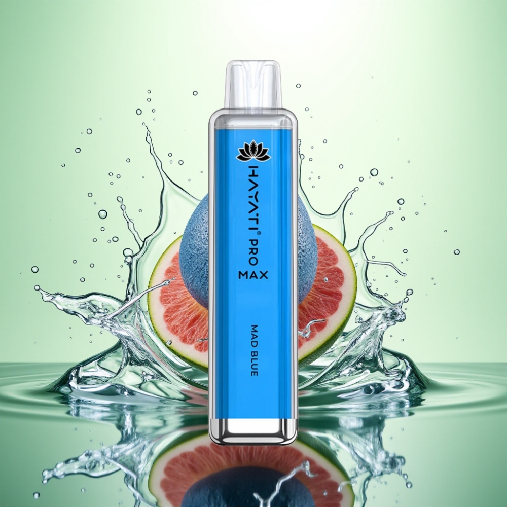 Hayati Pro Max 4000 Puff Şarj Edilebilir Çift 1.1 Ohm Mesh Coil LED Aydınlatmalı Çılgın Mavi