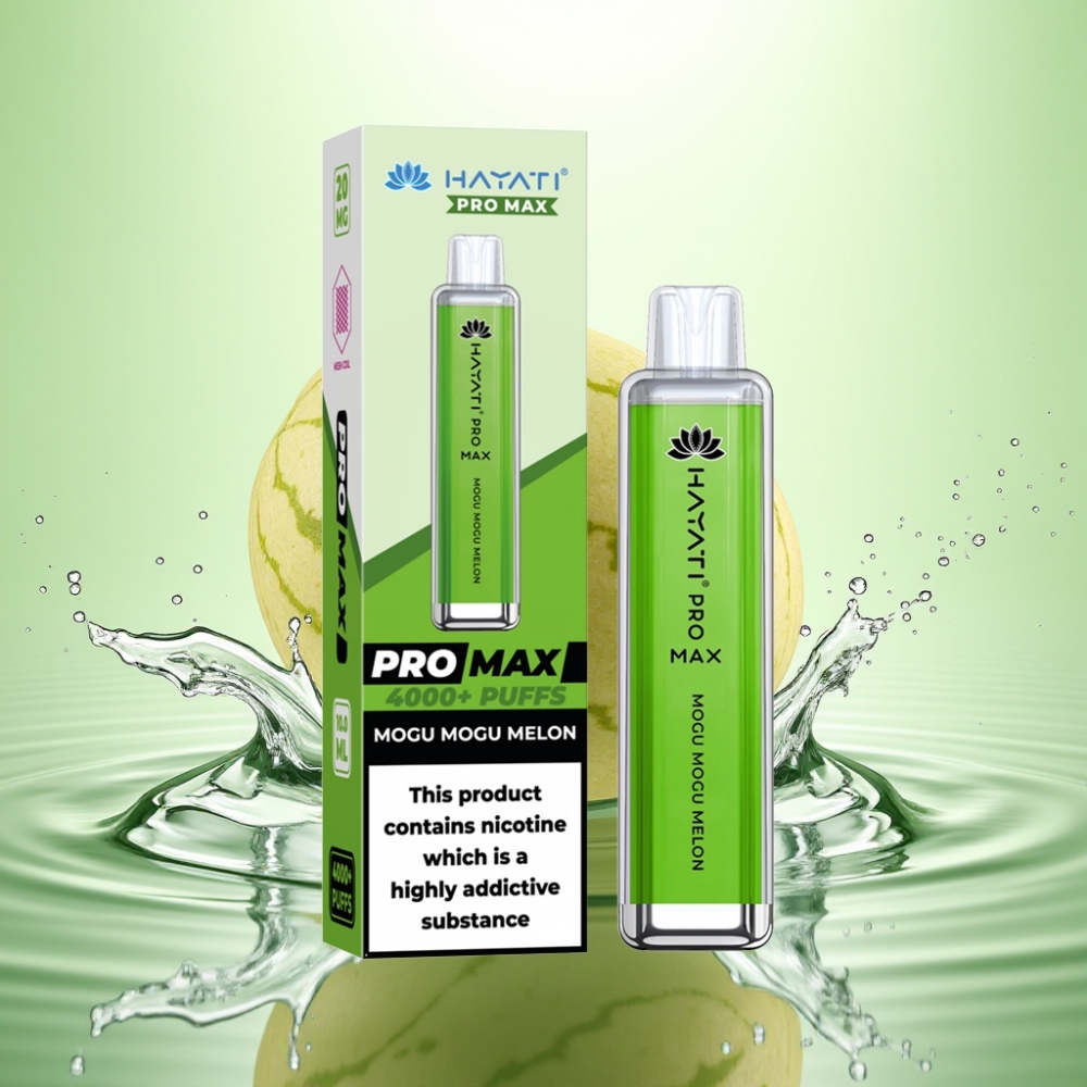 Hayati Pro Max 4000 Puff Şarjlı Crystal Görünüm Mogu Mogu Kavun Aromalı Disposable Vape