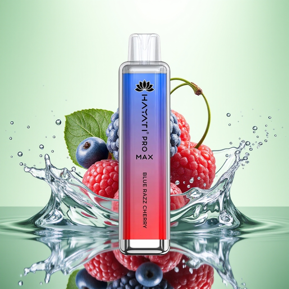 Hayati Pro Max 4000 Puffs Şarj Edilebilir Çift 1.1 Ohm Mesh Coil Mavi Ahududu Kiraz