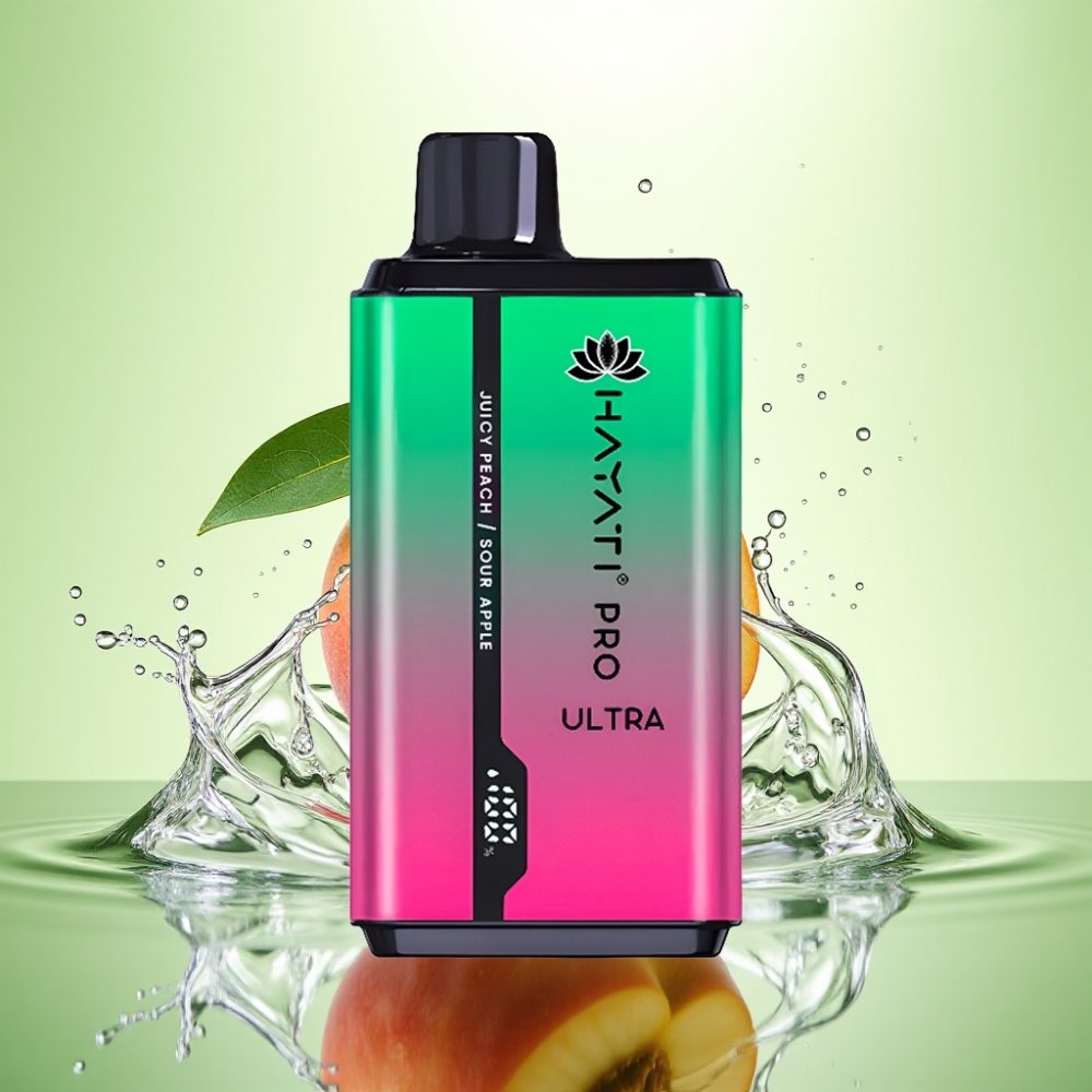 Hayati Pro Ultra 15000 Puff 850mAh 2×12ml 2% Ekşi Elma Şeftali Aromalı Disposable Vape