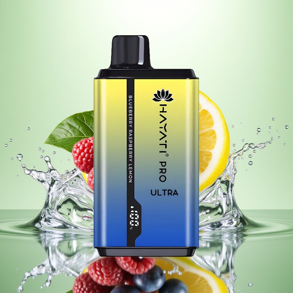 Hayati Pro Ultra 15000 Puff 850mAh Pil 2×12ml Likit 2% Nikotin Yaban Mersini Ahududu Limon