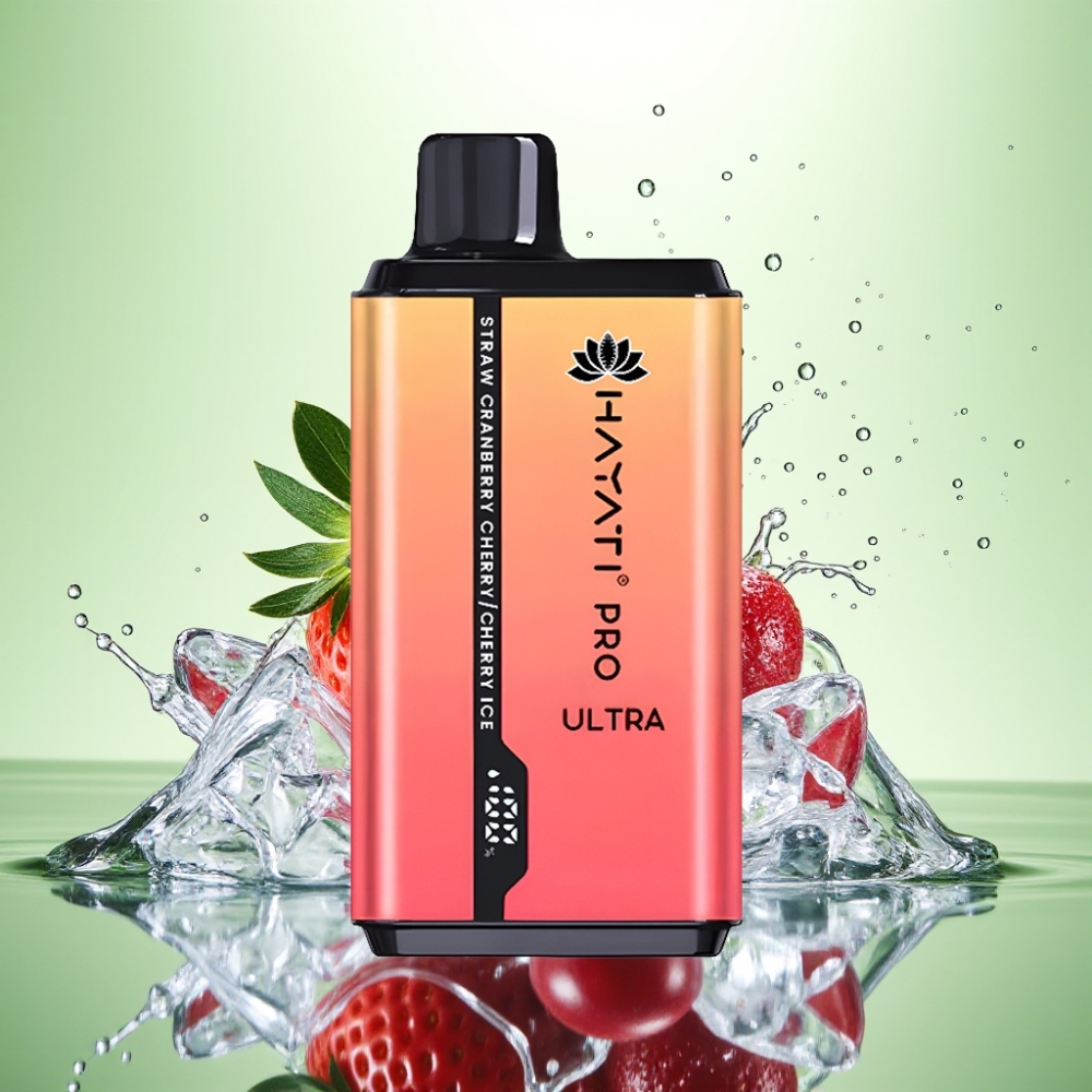 Hayati Pro Ultra 15000 Puffs 850mAh 24ml 2% Çilek Kızılcık Kiraş Kiraş Buz
