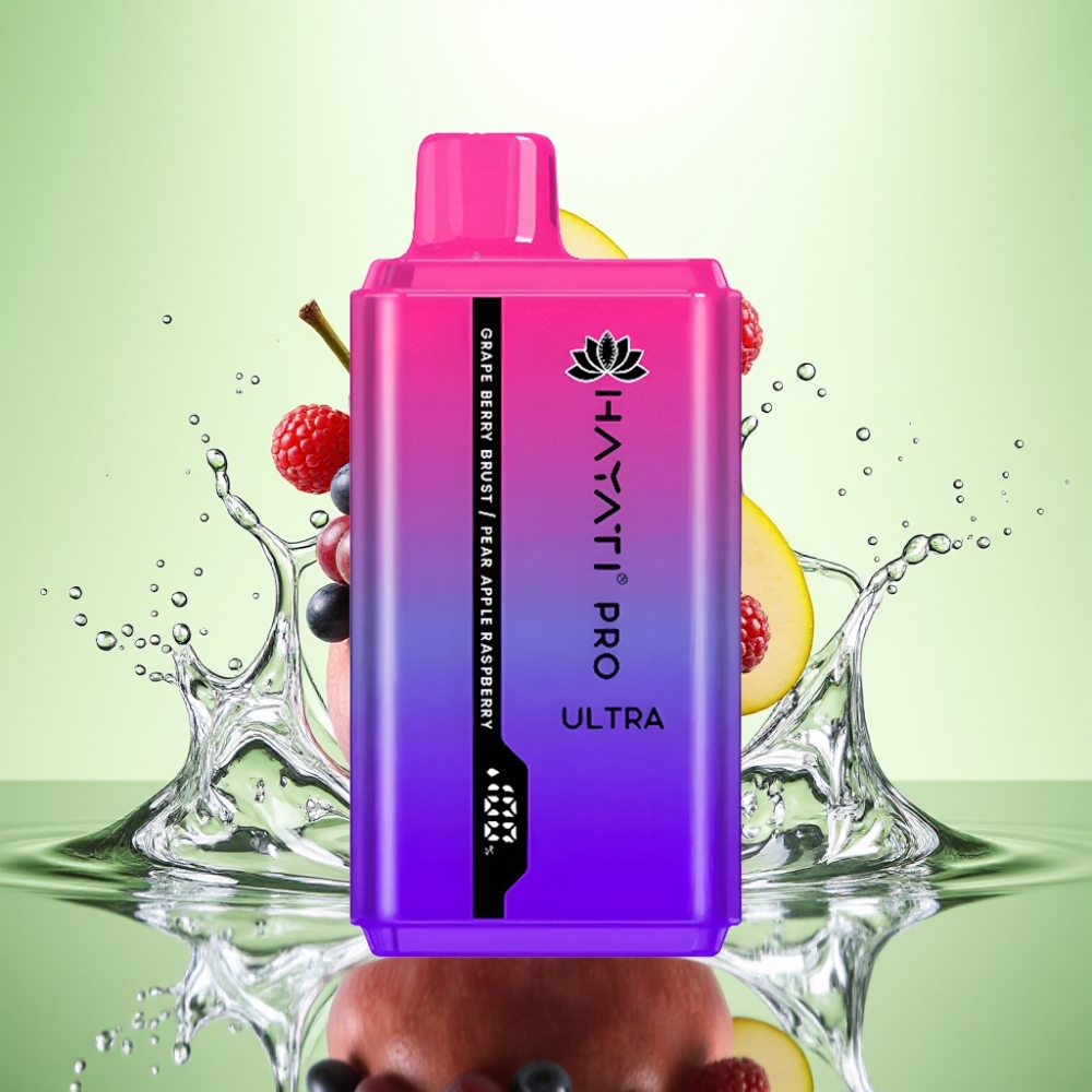 Hayati Pro Ultra 15000 Puffs 850mAh 2×12ml 2% 49 Aromalı Üzüm Böğürtlen Armut Elma Ahududu