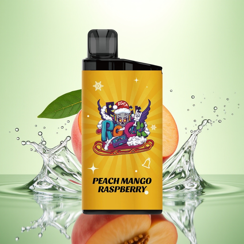 IGET Bar 3500 Puff Şeftali Mango Ahududu 1.2 Ohm Mesh 1400 mAh PC+ALU