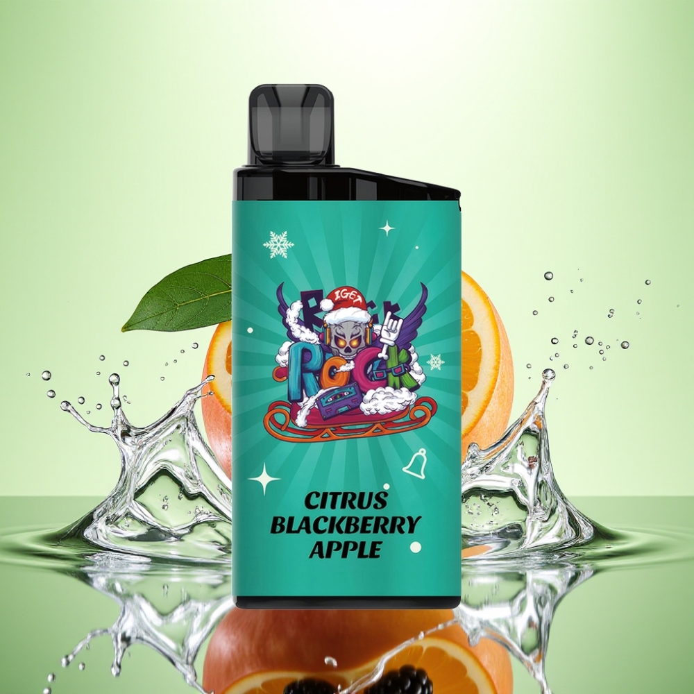 IGET Bar 3500 Puffs Disposable Vape Turunçgil Böğürtlen Elma 1400 mAh 1.2 Ohm Mesh