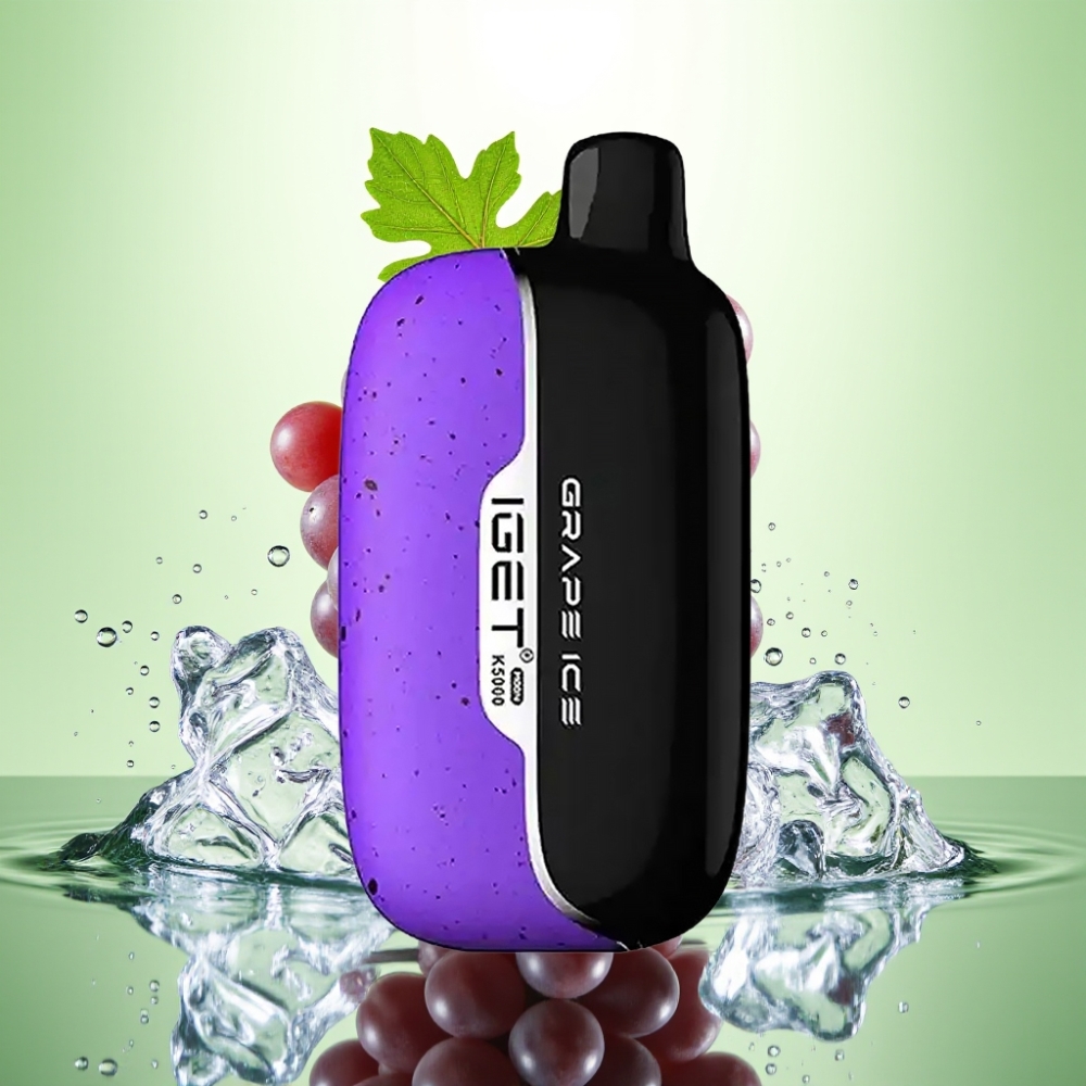 IGET Moon K5000 Puffs 81.5g 49.5x25.3x99.4mm Üzüm Buz Disposable Vape 1.35 Ohm Mesh