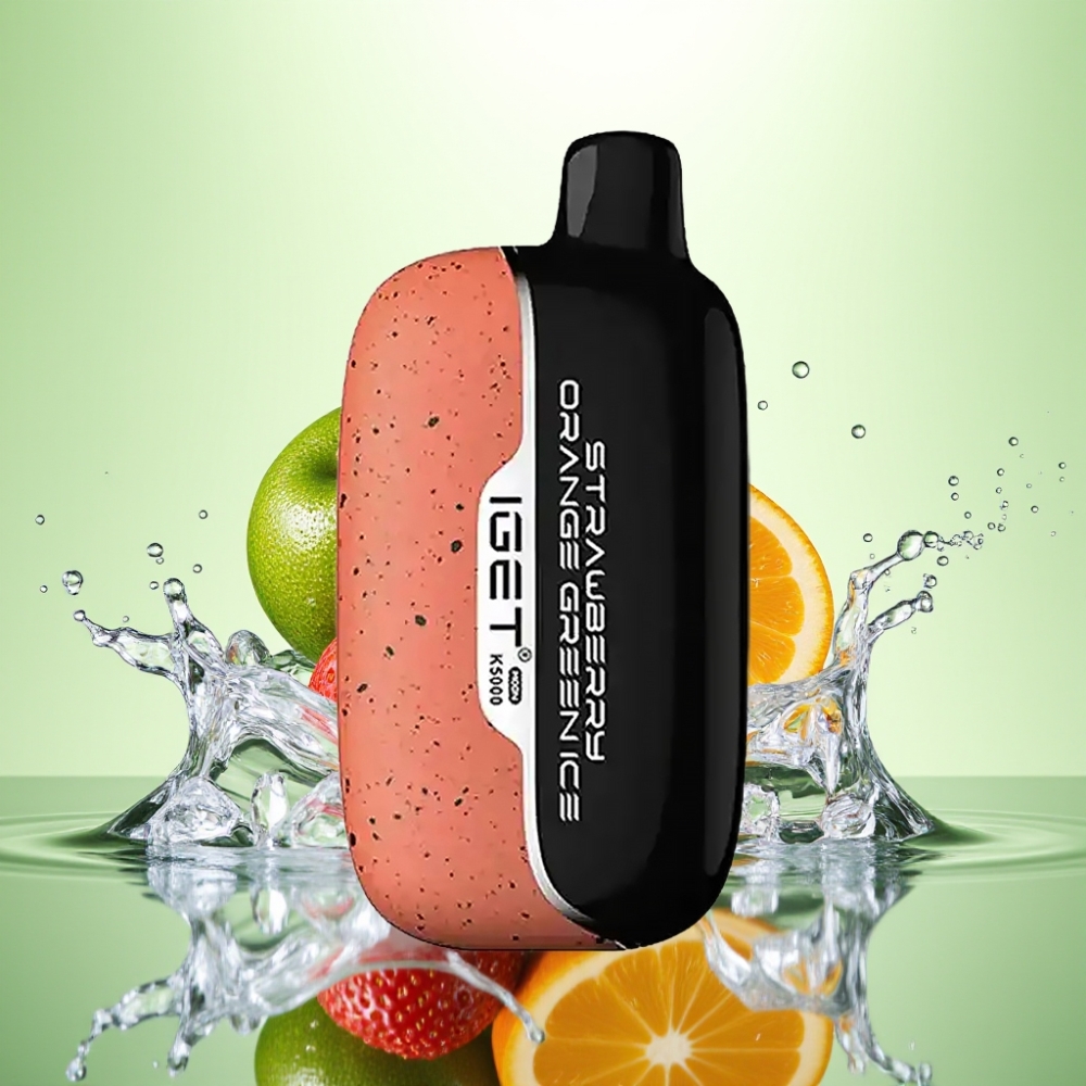 IGET Moon K5000 Puffs Çilek Portakal Yeşil Buz Disposable Vape 81.5g Mesh Coil 1.35 Ohm