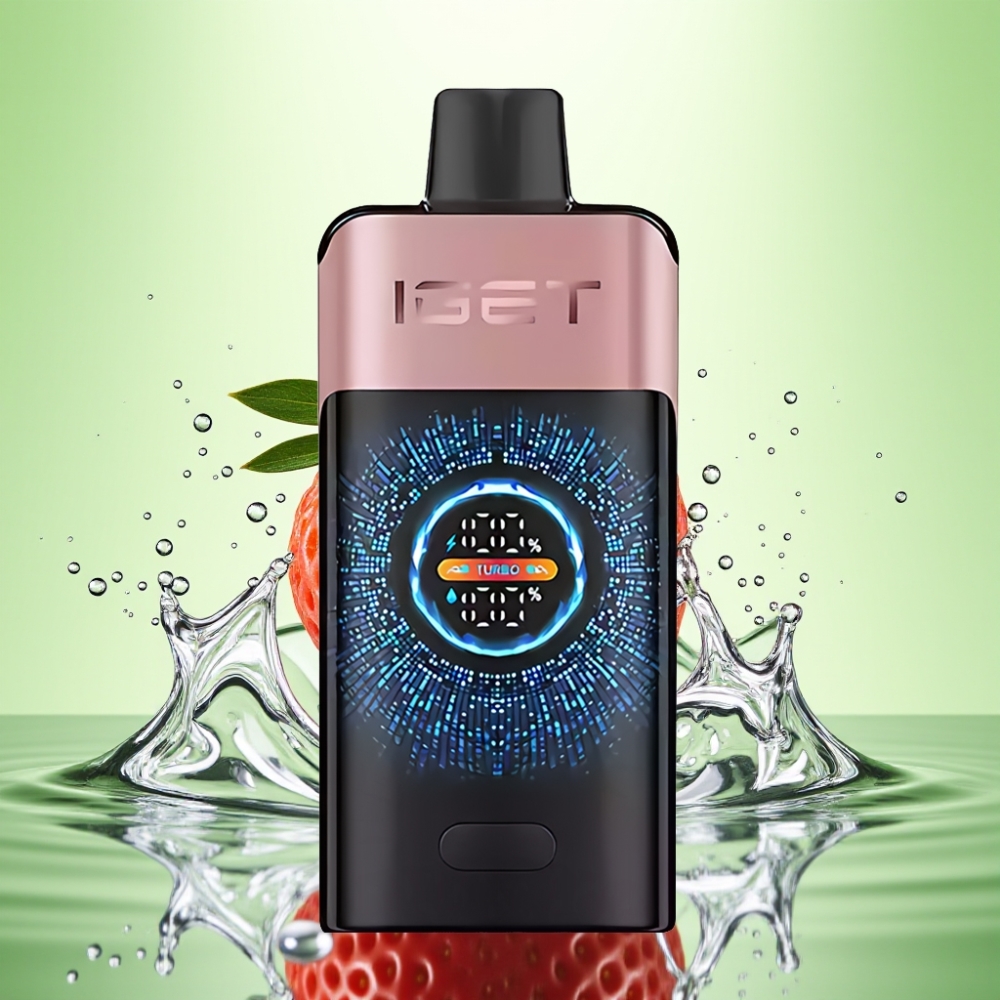 IGET ONE 12000 Puffs Disposable Vape Çilek Aromalı Chupa Chups 2700mAh Eğimli Renkli Ekran
