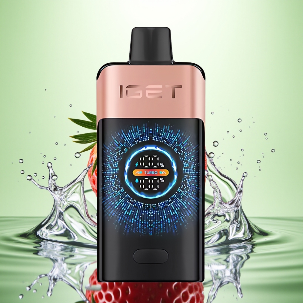 IGET ONE 12000 Puffs Turbo Disposable Vape Çilek Ahududu 2700mAh 0.6ohm Dual Mesh