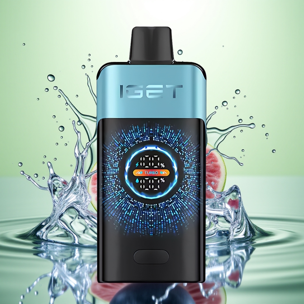IGET ONE 12000 Puffs Turbo Modlu Disposable Vape Yaban Mersini Buzu 2700 mAh Eğimli Ekran