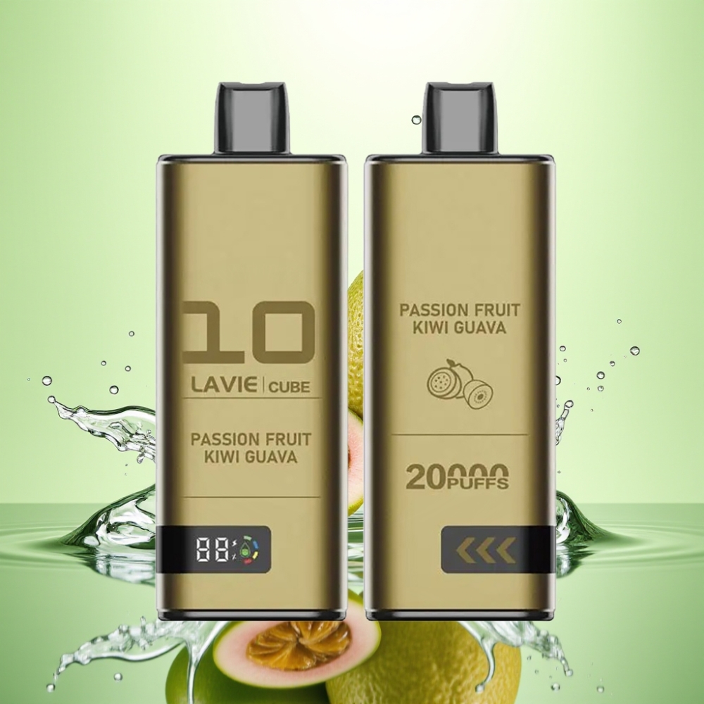 Lavie Cube 20000 Puff Tek Kullanımlık Vape Çarkıfelek Meyvesi Kivi Guava Tip-C Şarj 28ML