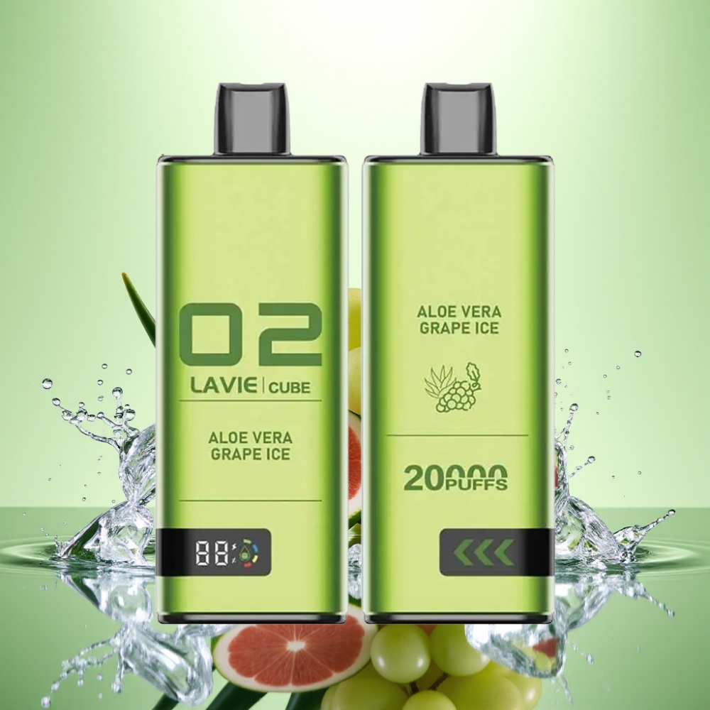Lavie Cube 20000 Puffs Disposable Vape Aloe Vera Üzüm Buz 28ML 600mAh Type C