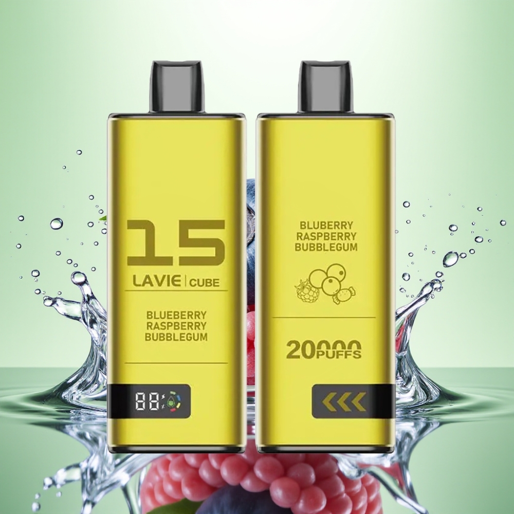 Lavie Cube 20000 Puffs Disposable Vape Yabanmersini Ahududu Sakız Aromalı 28ML 5% Nikotin Type-C Şarj