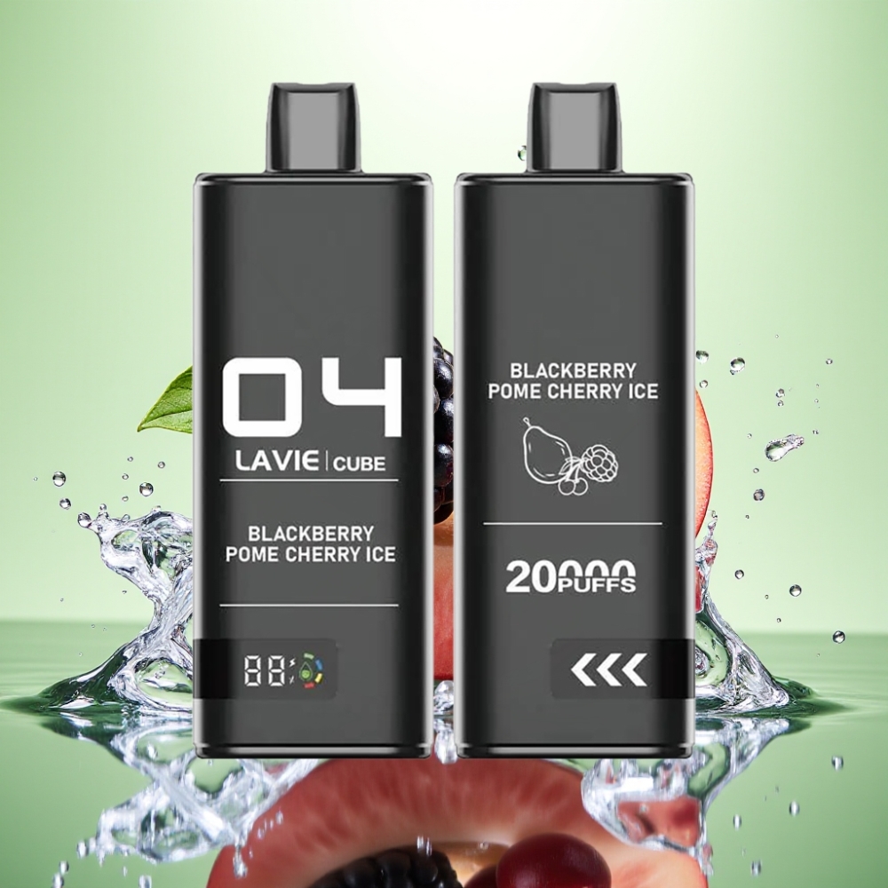 Lavie Cube 20000 Puffs Şarjlı 28ML 600mAh Type C Böğürtlen Nar Kiraz Buz