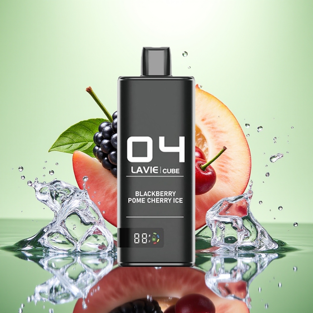 Lavie Cube 20000 Puffs Şarjlı 28ML 600mAh Type C Böğürtlen Nar Kiraz Buz