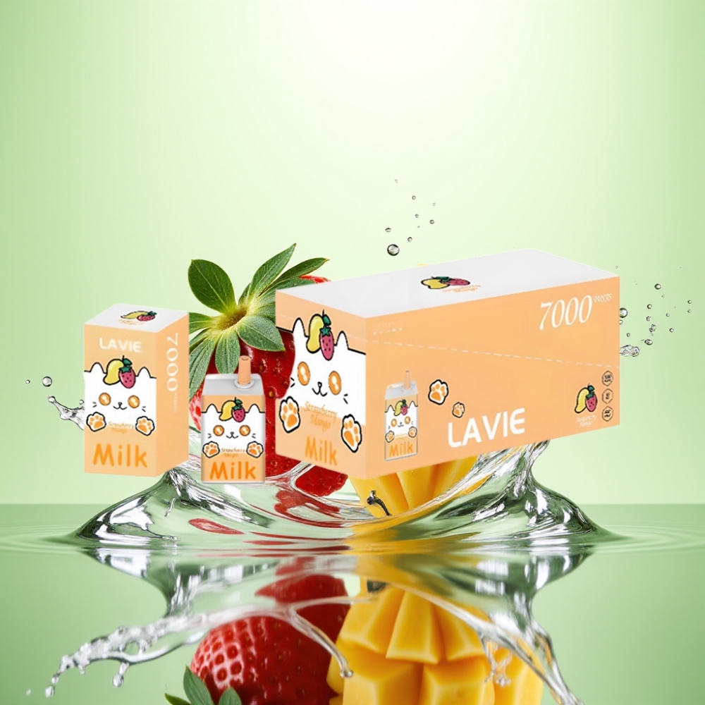 LAVIE Milk 7000 Puffs Çilek Mango 16ML 600mAh Type C Şarj