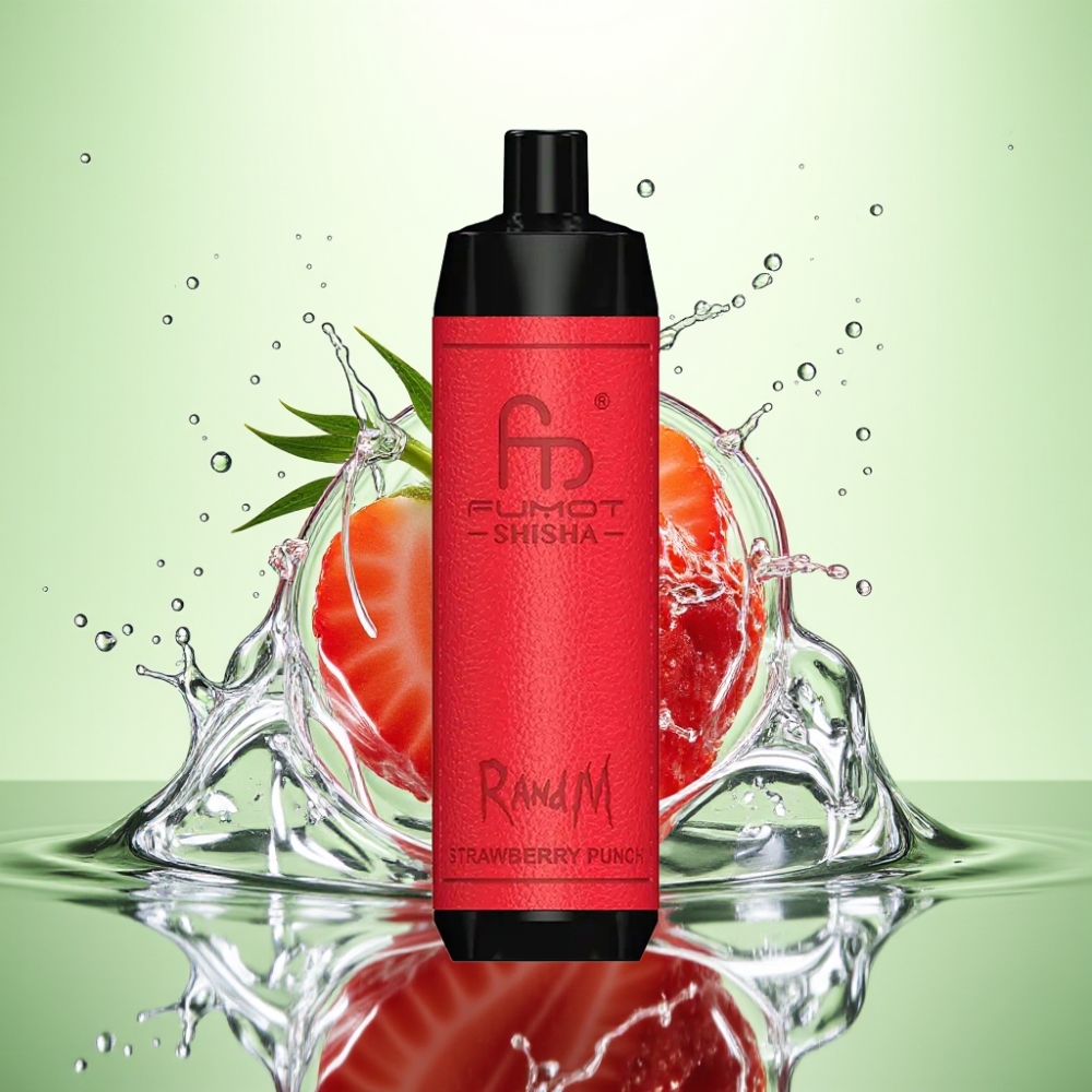 RandM Fumot Shisha 10000 Puff LED Ekran 18ml Çilekli Punç Disposable Vape