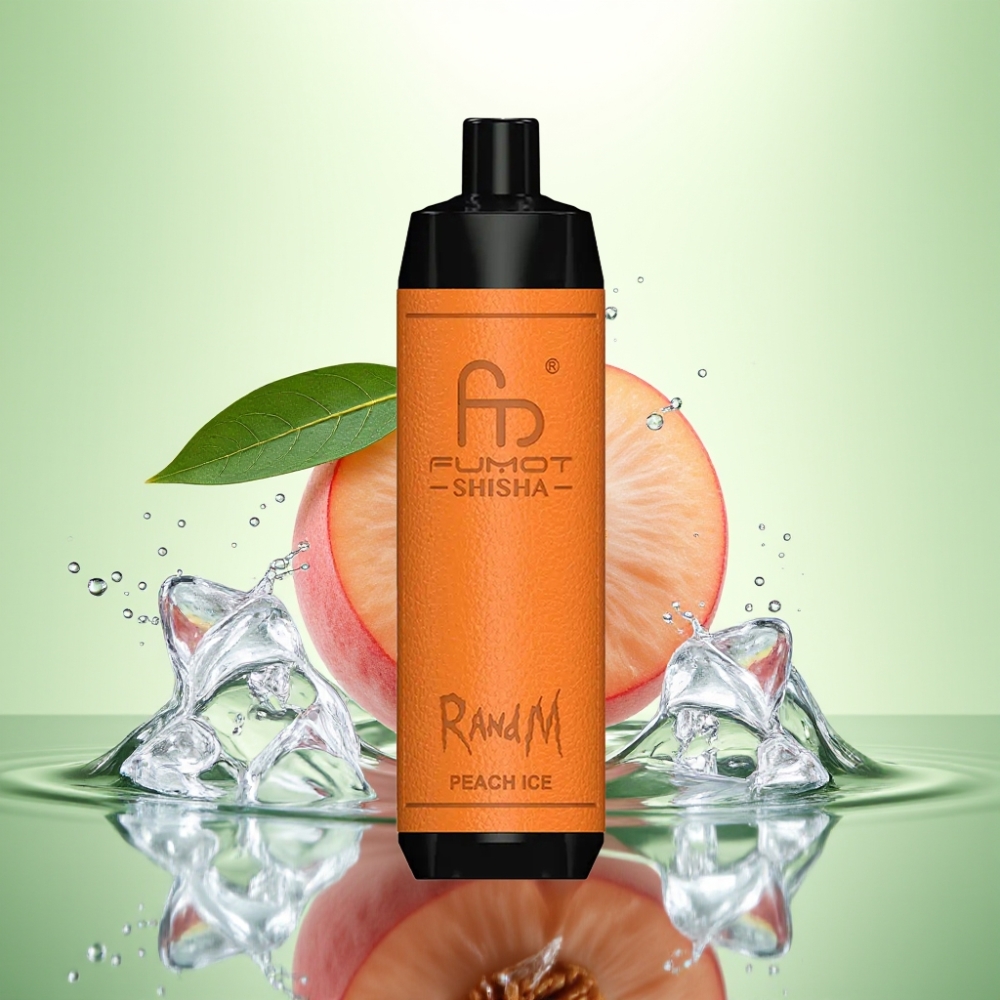 RandM Fumot Shisha 10000 Puff LED Gösterge 18ml Şeftali Buz Aromalı Disposable Vape