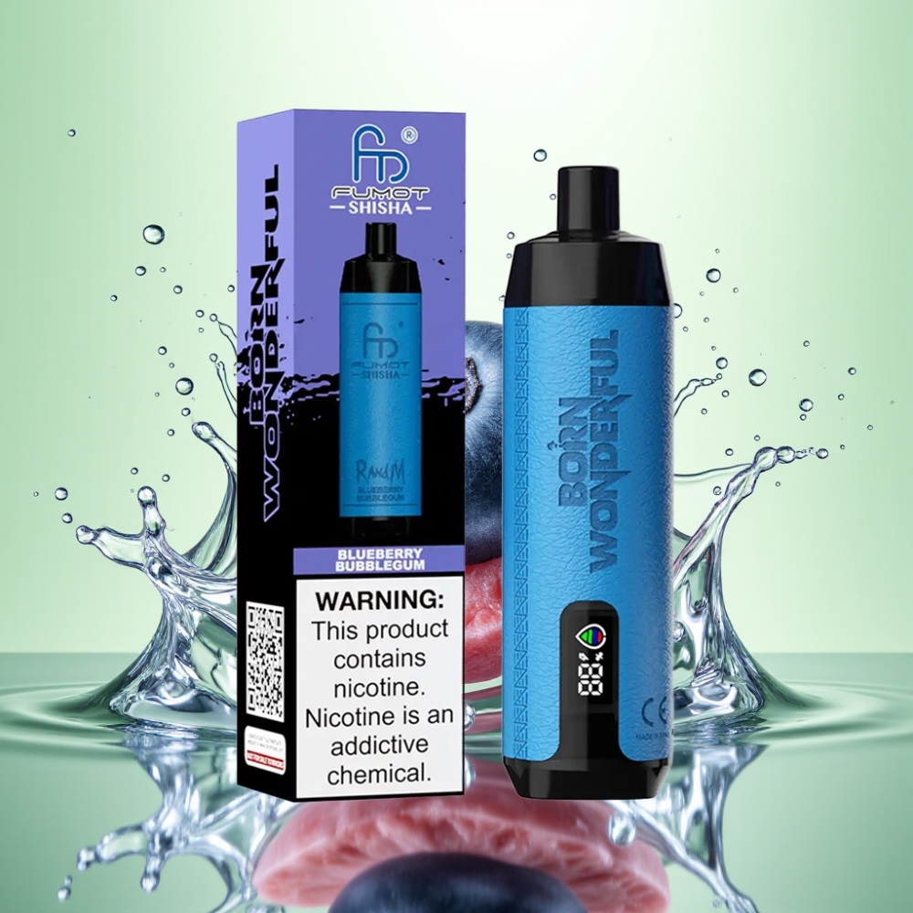 RandM Fumot Shisha 10000 Puff LED Gösterge 850mAh Pil Type-C Port Yaban Mersili Sakız Aromalı