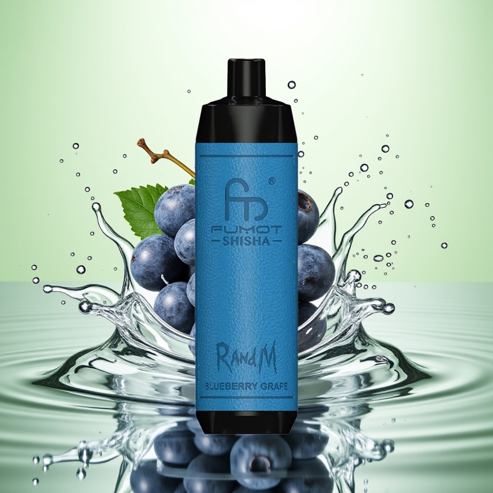 RandM Fumot Shisha 10000 Puff LED Göstergeli Tip-C Port 850mAh Pil Maviyüzüm Aromalı