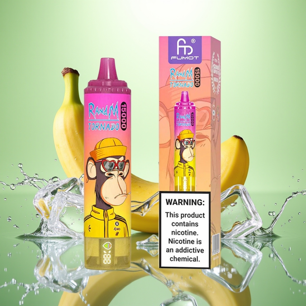 RandM Fumot Tornado 15000 Puff LCD Ekran Tip-C Şarj Musluk Teknolojisi Muz Buz