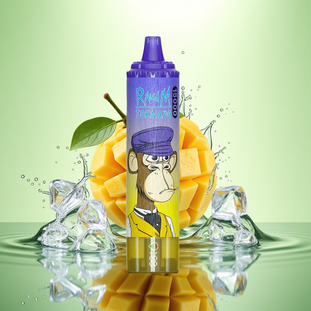 RandM Fumot Tornado 15000 Puff USB-C Şarj Ekranlı Mango Buzlu Disposable Vape