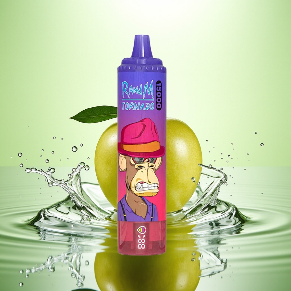 RandM Fumot Tornado 15000 Puff USB-C Şarj LCD Ekran Elma Ekşisi Disposable Vape