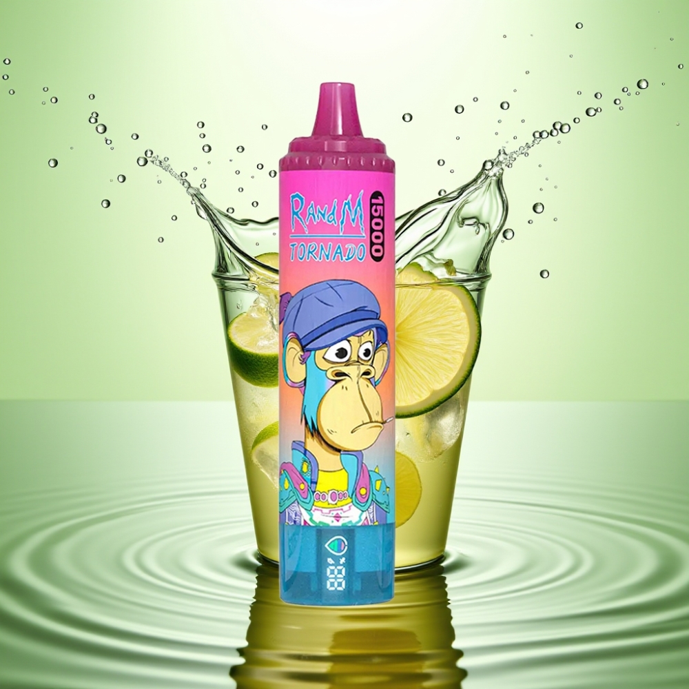 RandM Fumot Tornado 15000 Puff USB-C Şarj LCD Ekran Limon Aromalı Disposable Vape