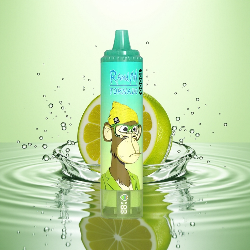 RandM Fumot Tornado 15000 Puff USB-C Şarj LCD Ekran Limon-Lime Aromalı Disposable Vape