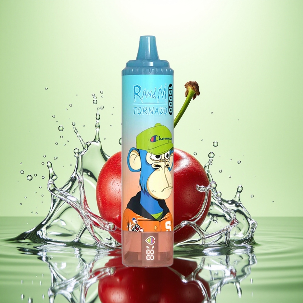 RandM Fumot Tornado 15000 Puff USB-C Şarj LCD Ekran Vişne Kola Aromalı Disposable Vape