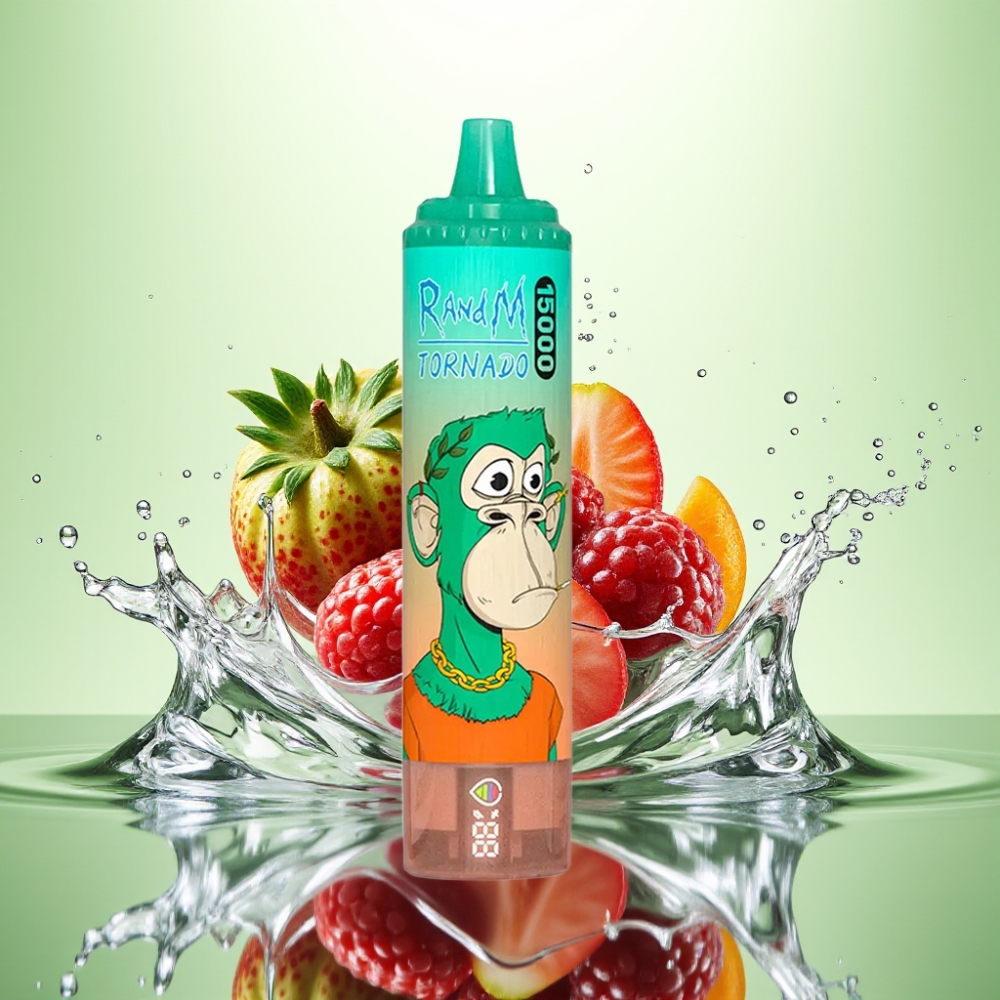 RandM Fumot Tornado 15000 Puff USB-C Şarjlı LCD Ekranlı Üçlü Meyve Aromalı Disposable Vape