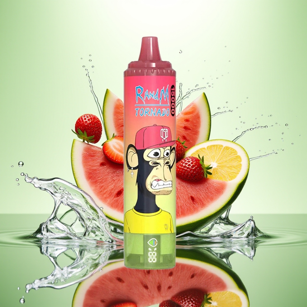 RandM Fumot Tornado 15000 Puff Şarjlı LCD Ekranlı Çilek Karpuz Limonata Aromalı