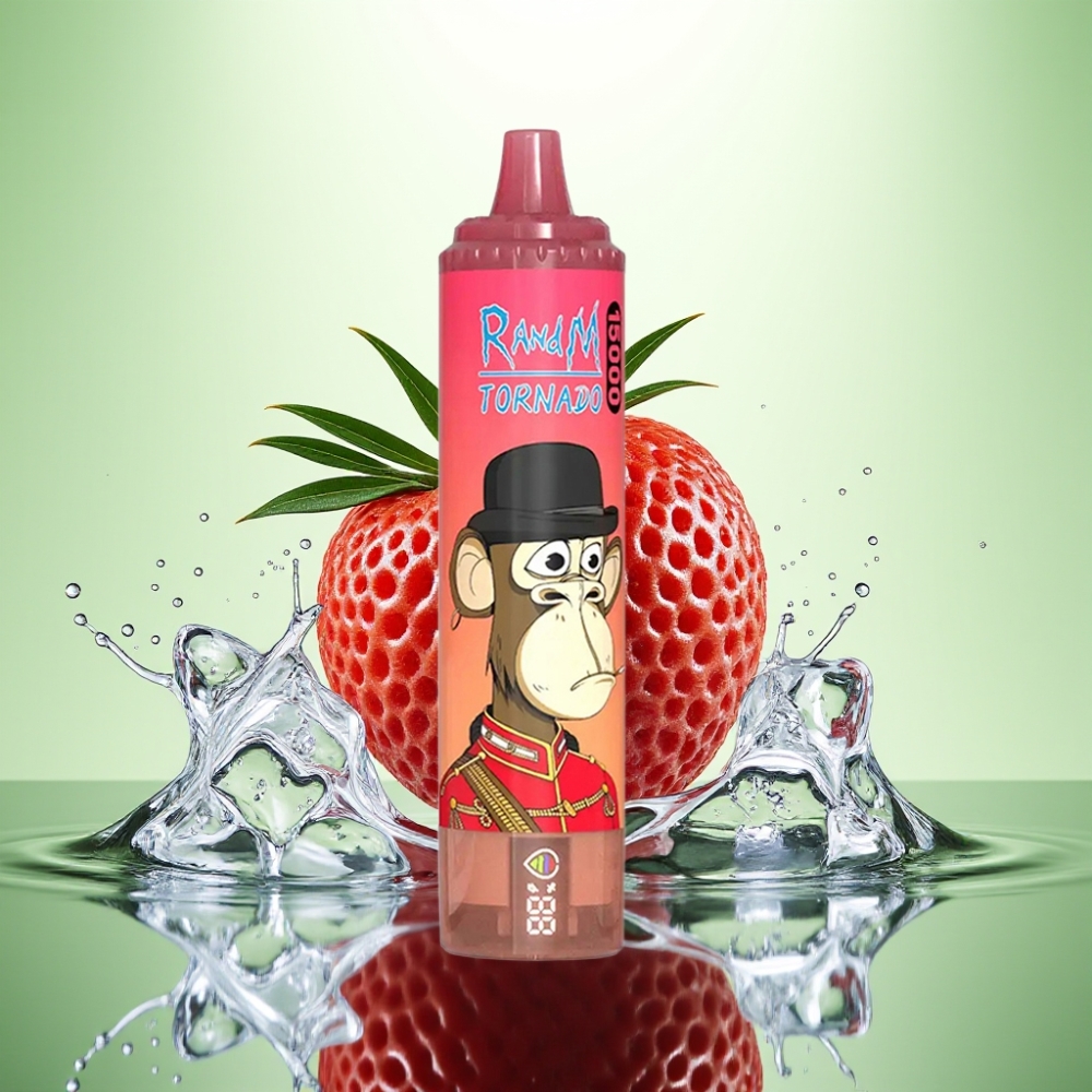 RandM Fumot Tornado 15000 Puffs 25ml 850mAh LCD Ekran Type-C Şarj Kırmızı Enerji Buz