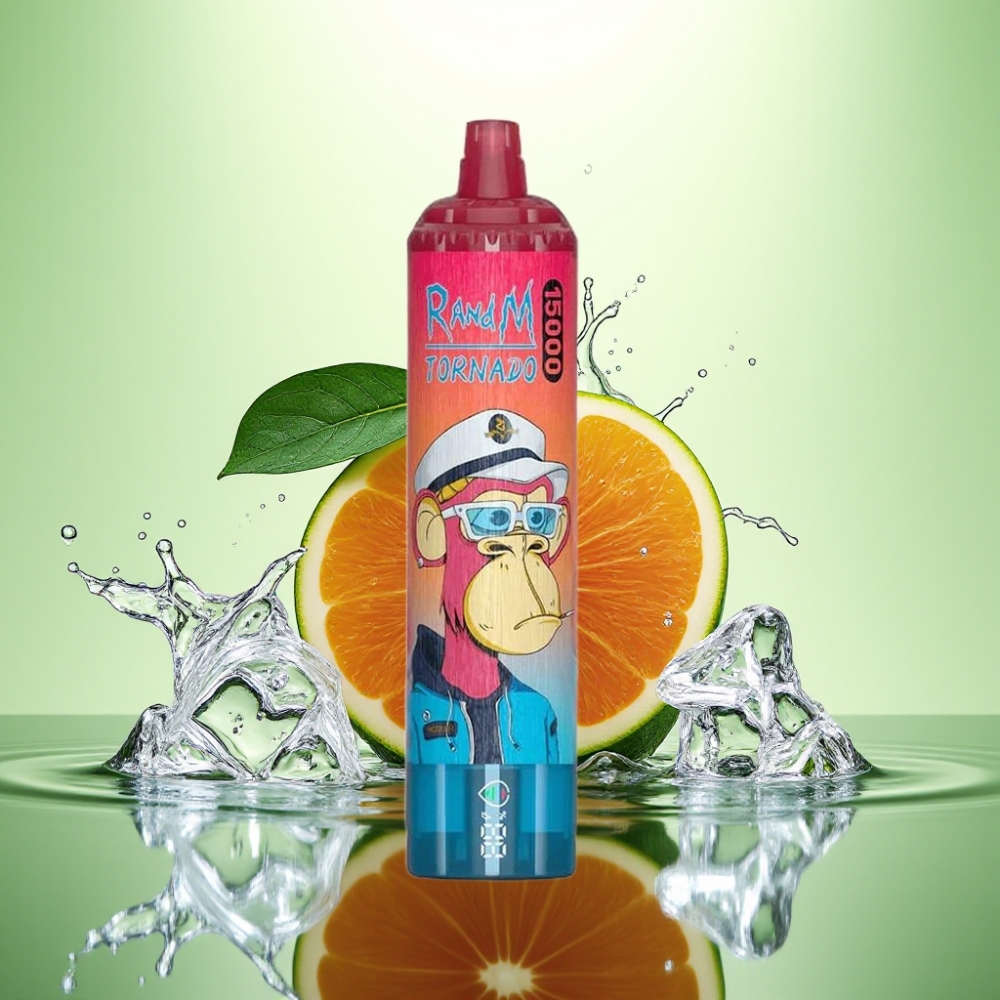 RandM Tornado 15000 Puff Type-C Şarj LCD Ekran 25ml 0.9 Ohm Mesh Serin Buz