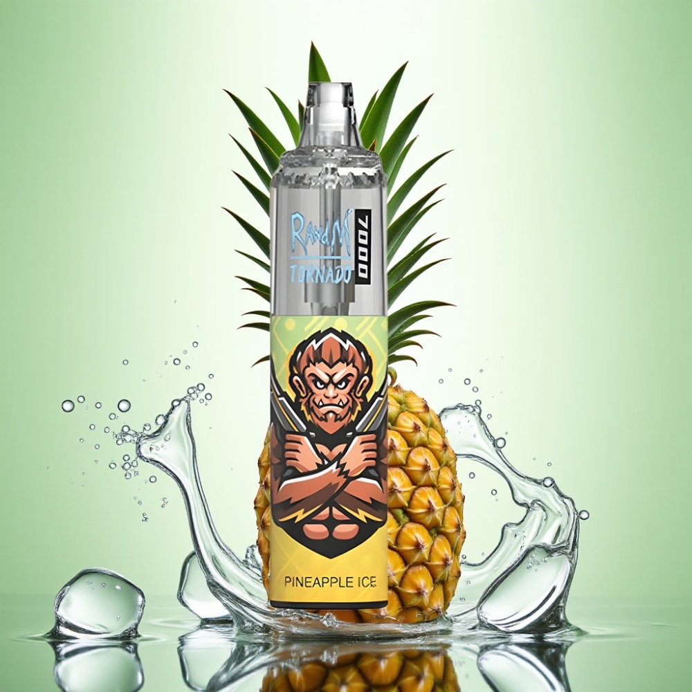 RandM Fumot Tornado 7000 Puf 14ML 850MAH Mesh Coil Type-C RGB Hava Ayarlı Ananas Buz Disposable Vape