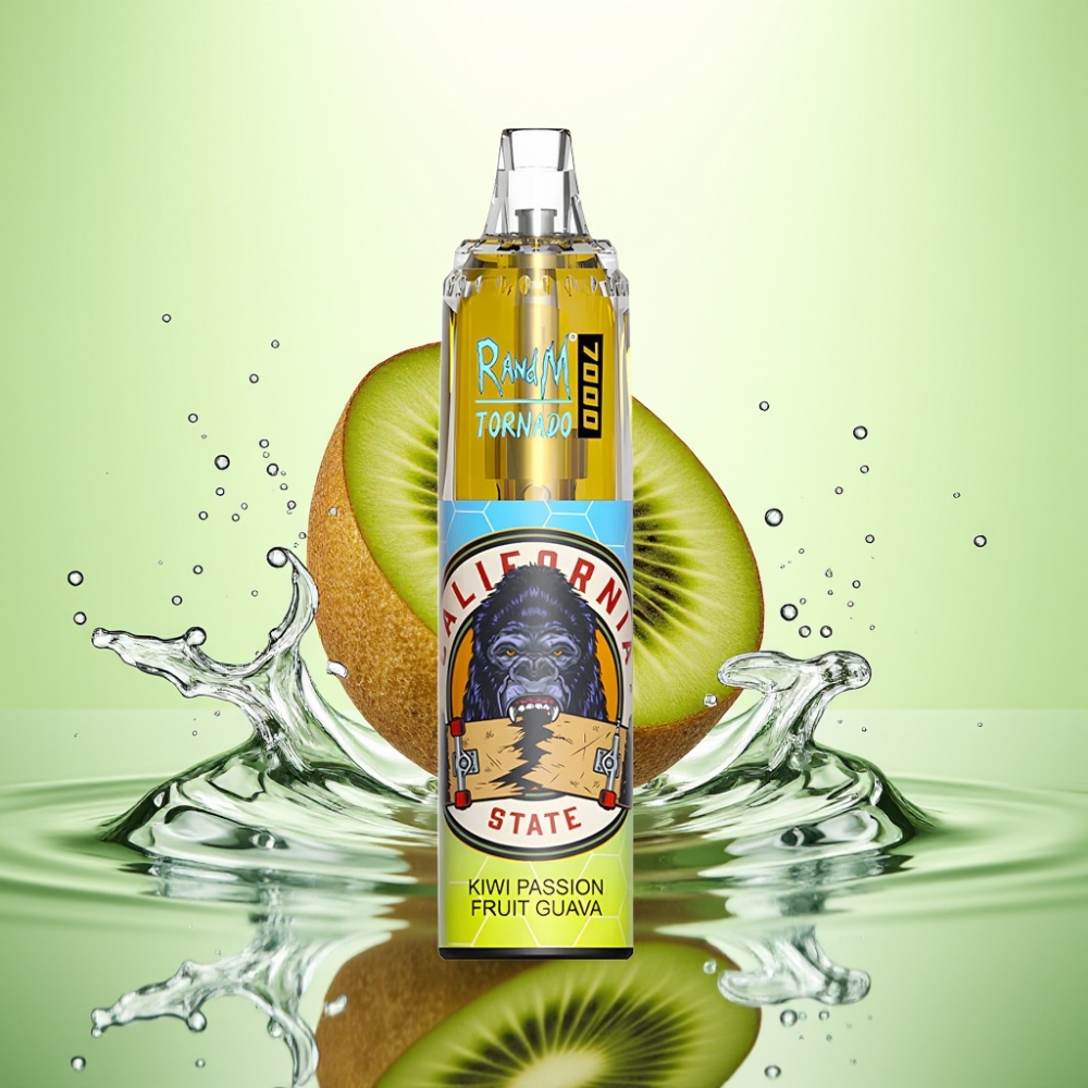 RandM Fumot Tornado 7000 Puf 14ML 850MAH Mesh Coil Type-C RGB Hava Ayarlı Kivi Çarkıfelek Guava