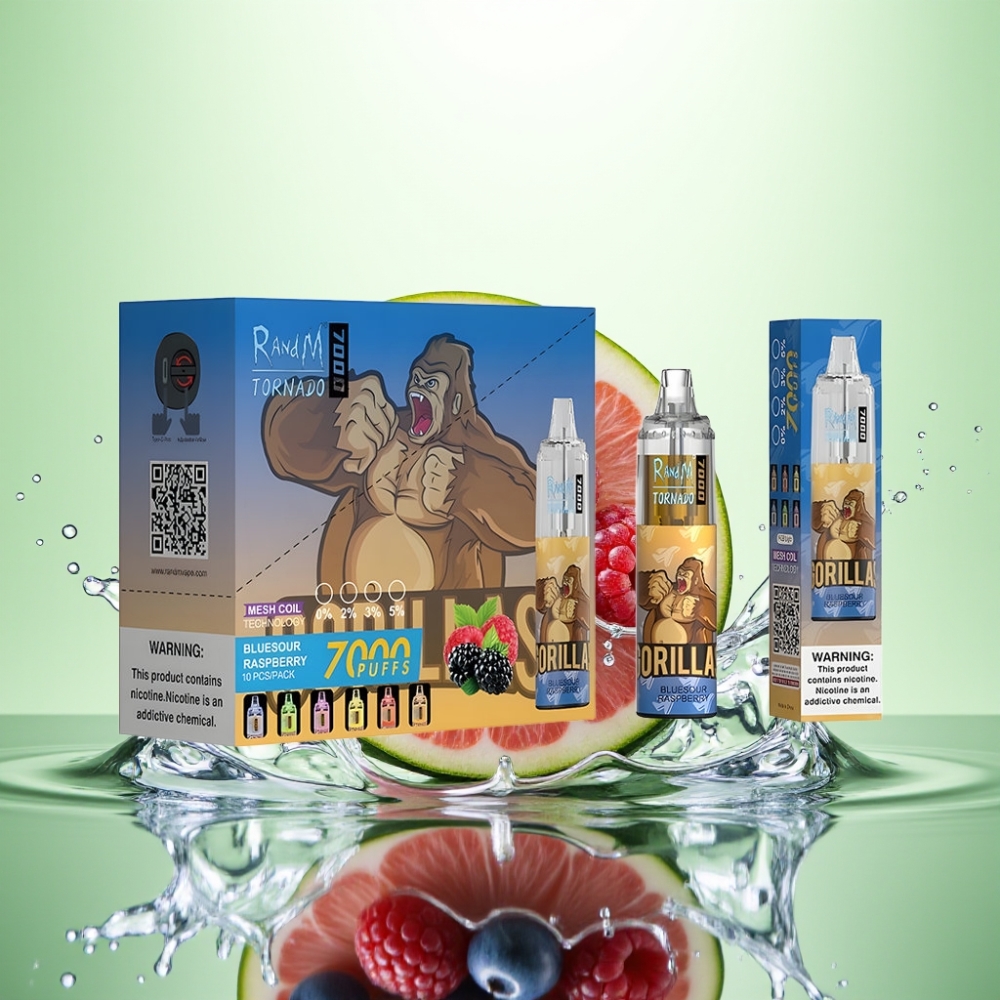 RandM Fumot Tornado 7000 Puf 14ML 850MAH Mesh Coil Type-C RGB Hava Ayarlı Maviekşi Ahudulu Disposable Vape