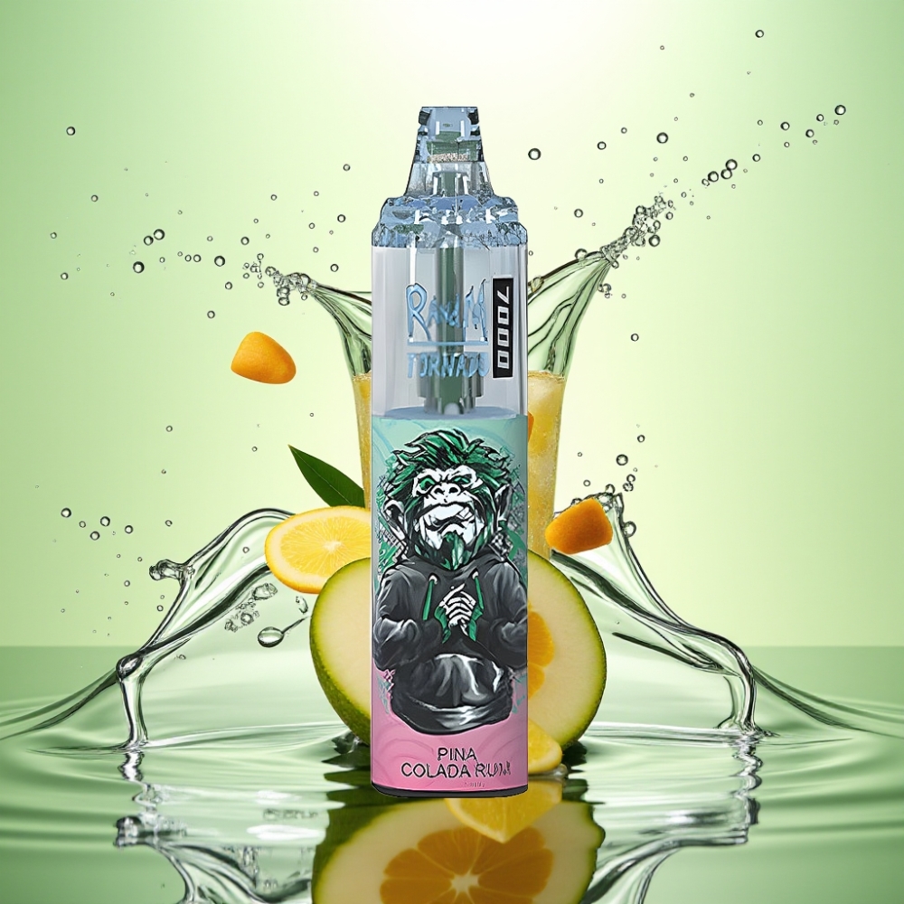 RandM Fumot Tornado 7000 Puff 14ML 850MAH Mesh Coil Type-C RGB Hava Ayarlı Pina Kolada Rom Aromalı Disposable Vape