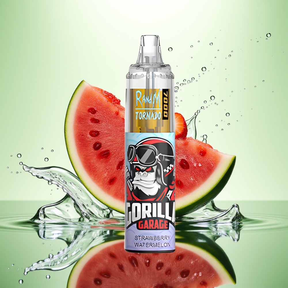 RandM Fumot Tornado 7000 Puffs 14ML 850MAH Mesh Coil Type-C RGB Hava Ayarlı Çilek Karpuz