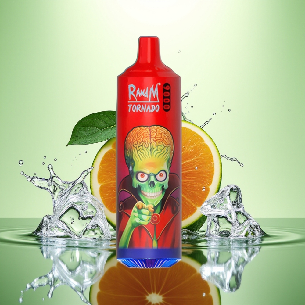 RandM Fumot Tornado 9000 Puf Şarj Edilebilir 850 mAh 18 mL Mesh Coil RGB Ekran 54 Çeşit Aromalı Ferah Buz