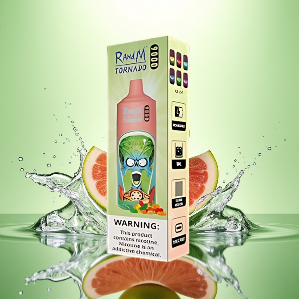 RandM Fumot Tornado 9000 Puff Şarj Edilebilir 850 mAh 18 mL Mesh Coil RGB Ekran 54 Çeşit Ayı Şekeri Aromalı