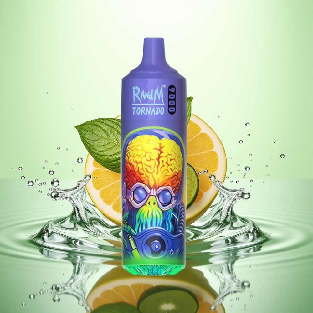 RandM Tornado 9000 Puf Şarj Edilebilir 850 mAh 18 mL Mesh Coil RGB Ekran Serin Nane