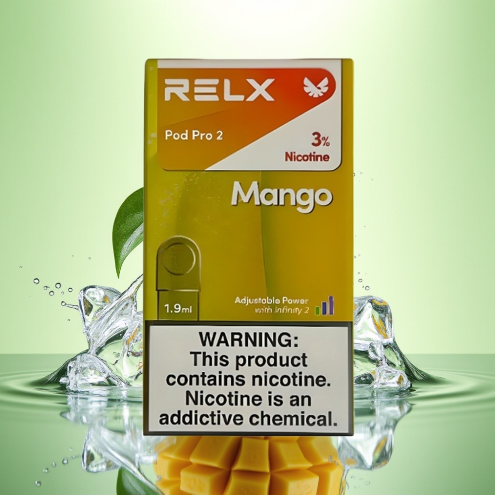RELX Pod Pro 2 600 Puf 1.9ml 3 Nikotin Mango Buzu 3 Voltaj Modu