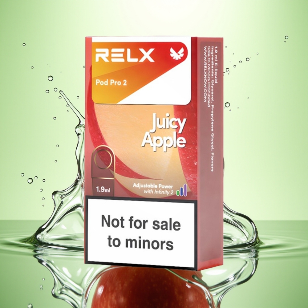 RELX Pod Pro 2 600 Puff 0% Nikotin 1.9ml 3 Voltaj Ayarı Sulu Elma Aromalı