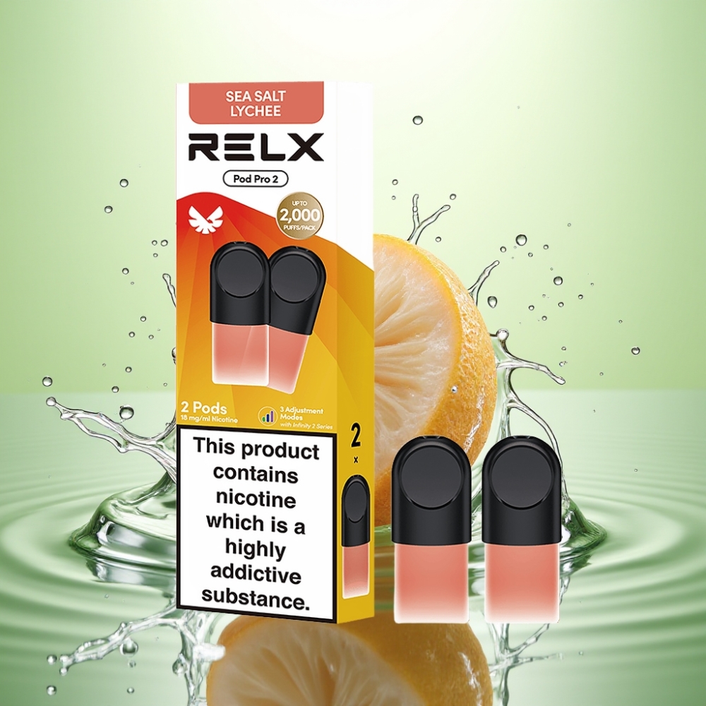 RELX Pod Pro 2 600 Puff 1.9ml 1.8% Nikotin Deniz Tuzu Liçi Aromalı