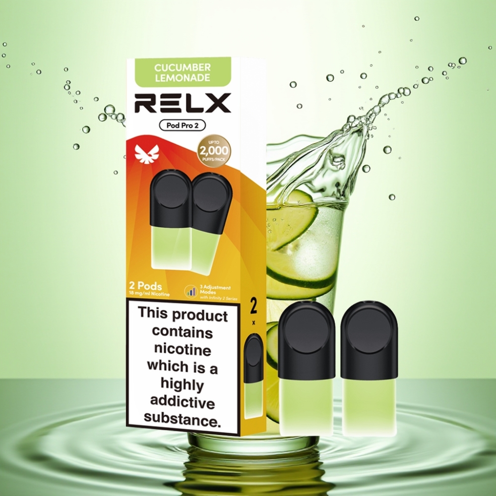 RELX Pod Pro 2 600 Puff 1.9ml 1.8% Nikotin İçeren İçecek-Salatalık Limonata Aromalı